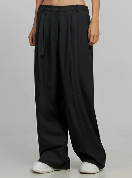 Relaxed Fit Wide-Leg Trousers IJ502
