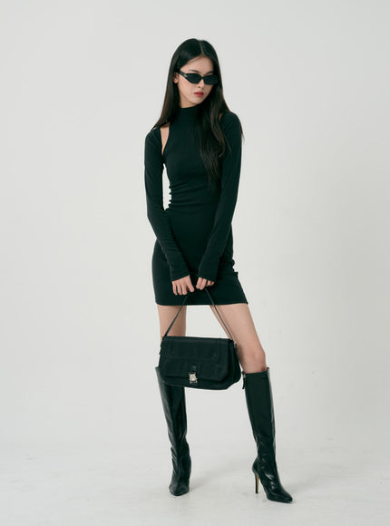 Bolero And Sleeveless Mini Dress Set ID07