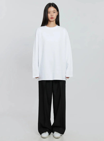 Casual Long Sleeve Oversized Tee IN507