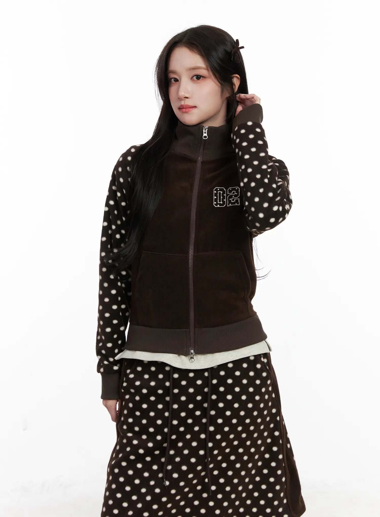 fleece-polka-dot-track-zip-up-cn527