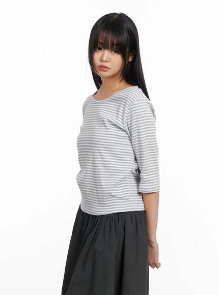 striped-three-quarter-sleeve-shirt-cf506-1