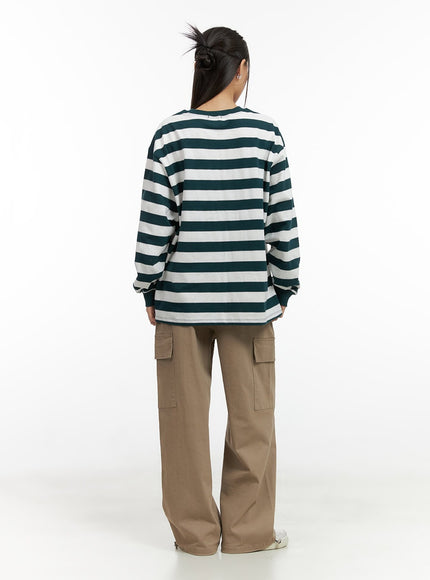 casual-round-neck-stripe-pullover-co424