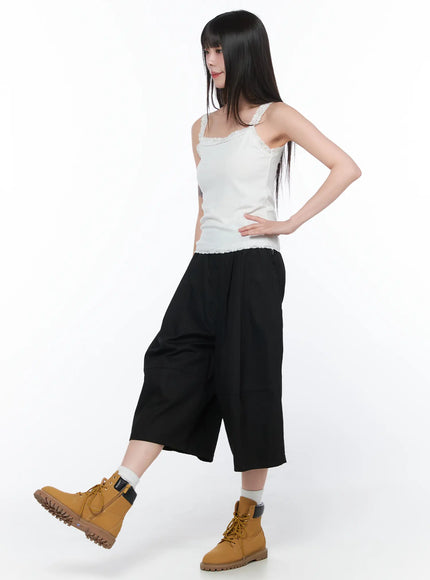 Lace Trim Sleeveless Top CA528