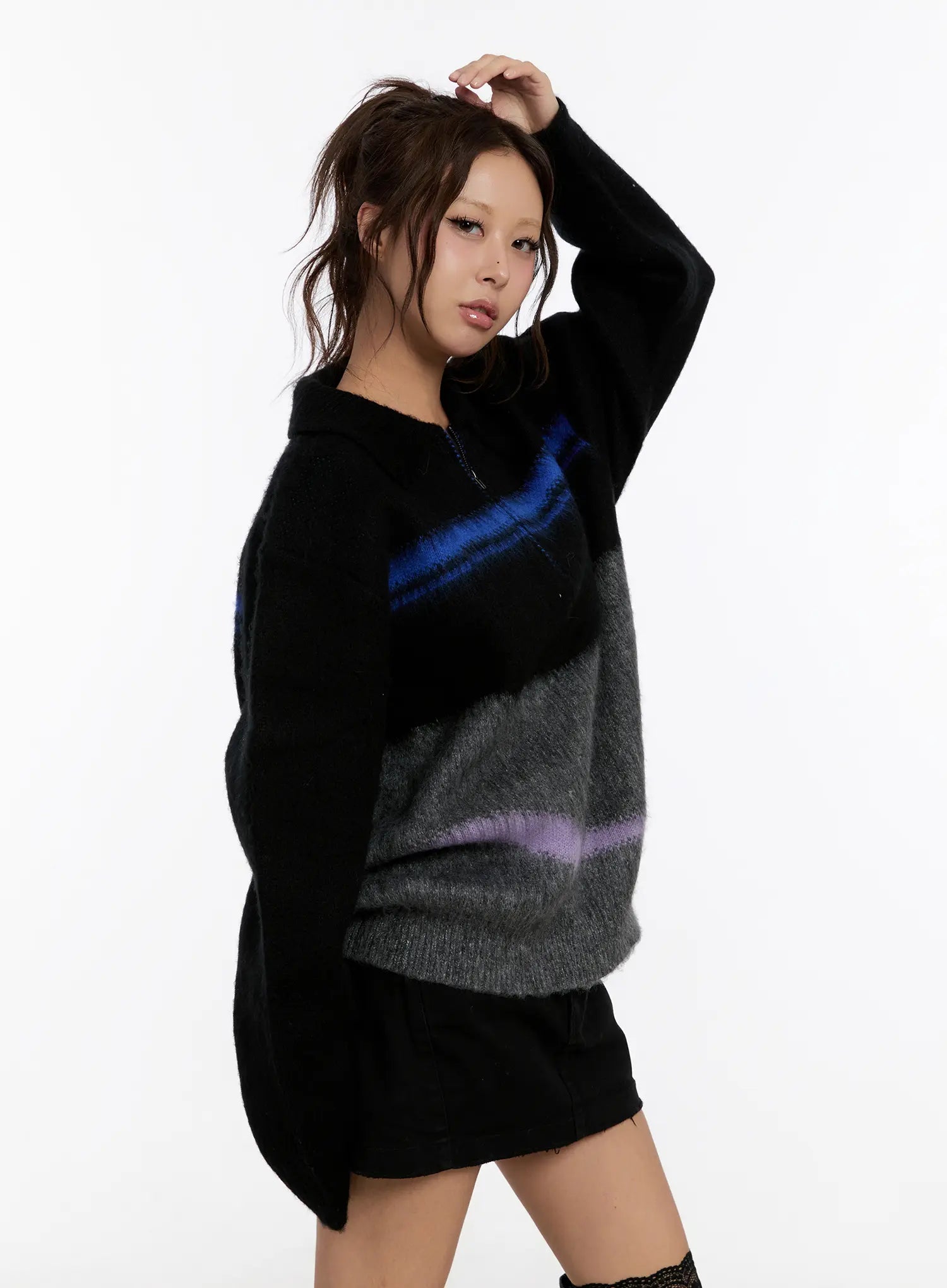 oversized-multi-color-half-zip-knit-sweater-cn527