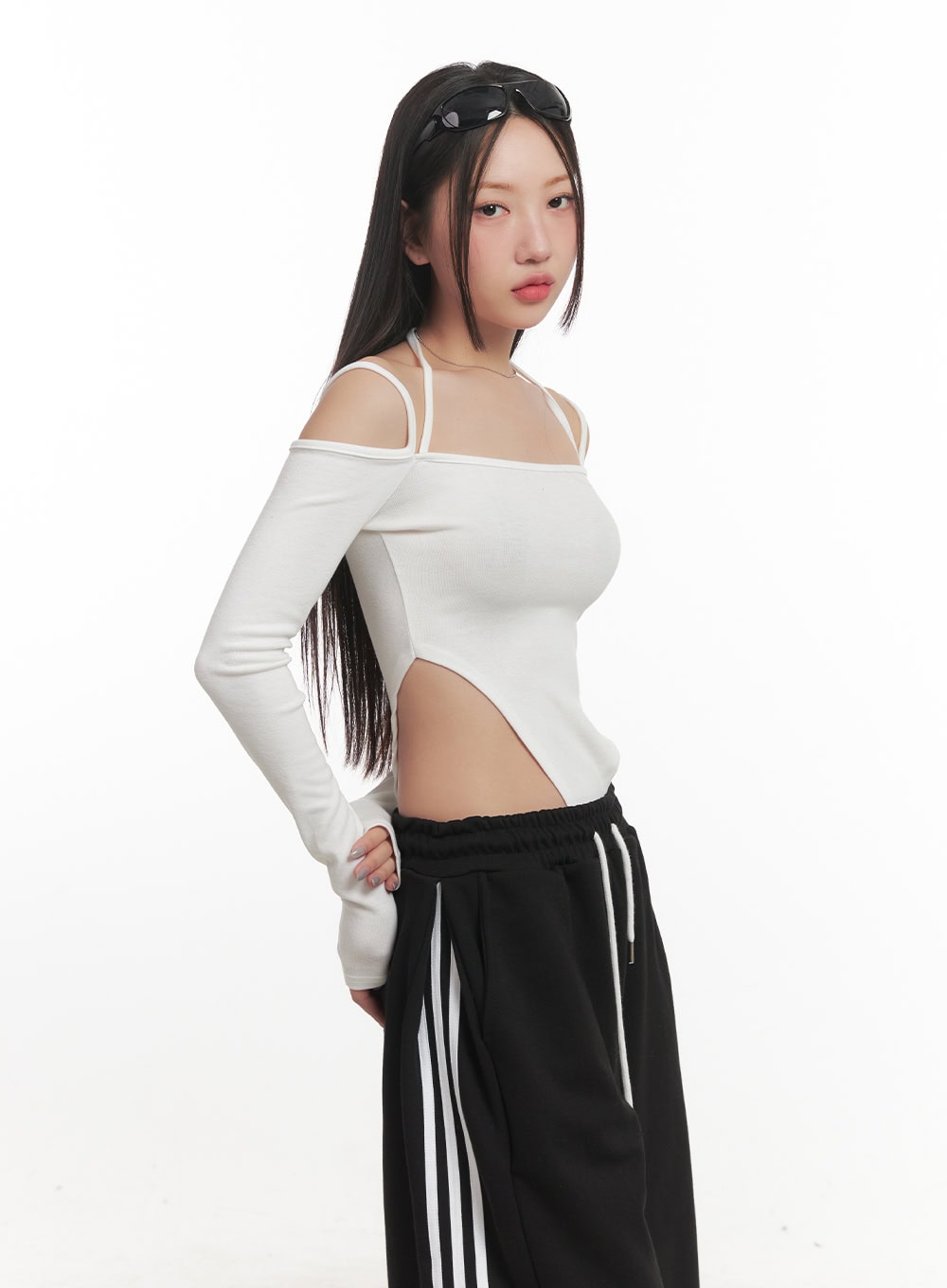 halter-string-cut-out-bodysuit-top-cf525