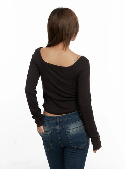 Ribbed Square Neck Crop Top CS522