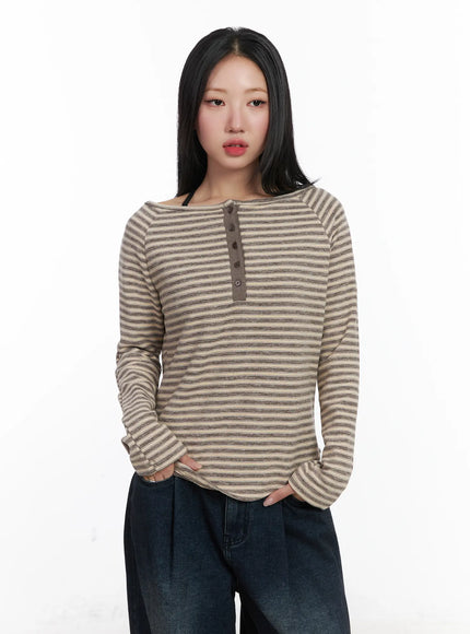 fleece-striped-button-long-sleeve-top-cd529