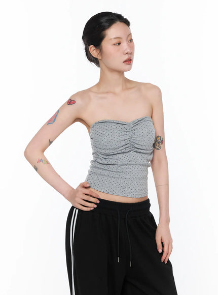 ruched-polka-dot-strapless-top-ca527