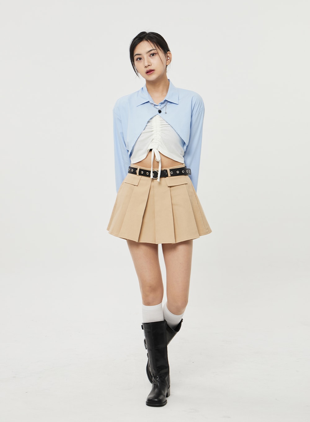 Pocket Pleated Mini Skirt BF315