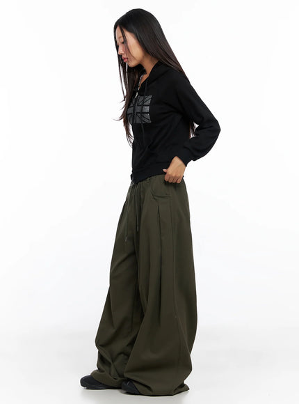 Balloon Wide Leg Cotton Pants CO515