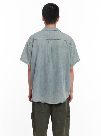 mens-short-sleeve-denim-collar-shirt-iu512
