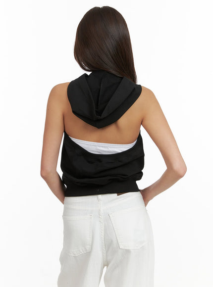 zip-up-hoodie-sleeveless-top-cy424