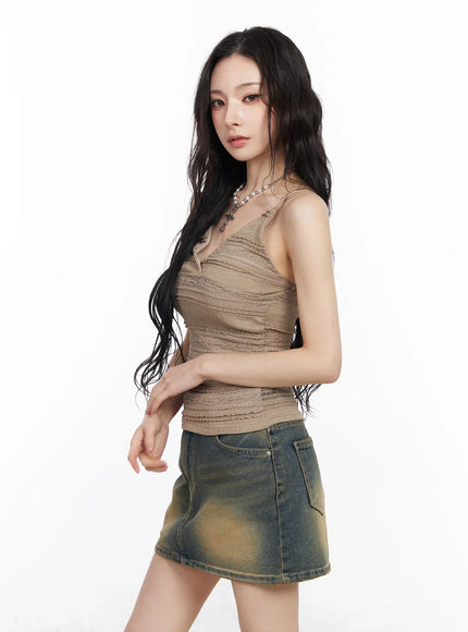 Lace V-Neck Crop Tank CM518