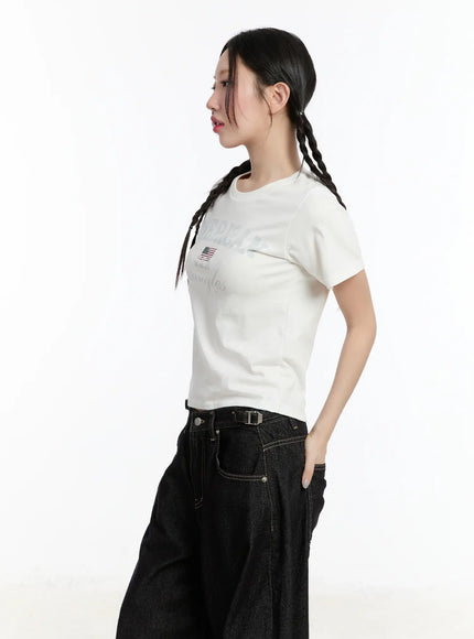 Graphic Lettering Crop Tee CM511