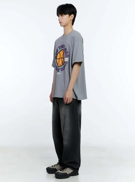 Men's Washed Loose-Fit Jeans IL529