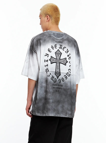 Men's Gradient Graphic Oversized Tee IL511