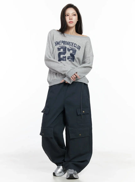 Wide Leg Cargo Pants IJ528