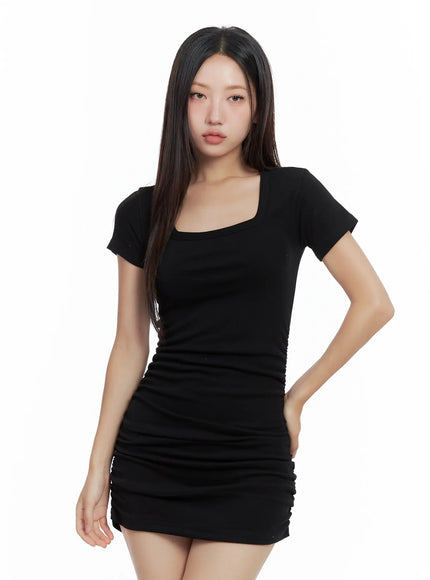 shirred-square-neck-mini-dress-cl508