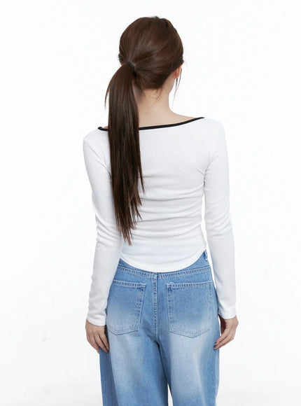 V-Neck Number 89 Long Sleeve Tee CG529