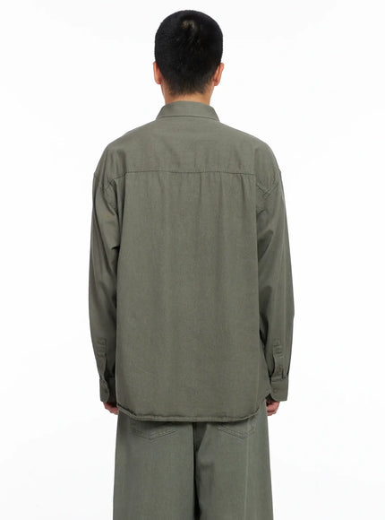 Men's Cozy Cotton Button-Up Shirt IG529