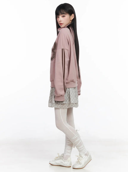 plaid-ruffle-mini-skirt-cf518