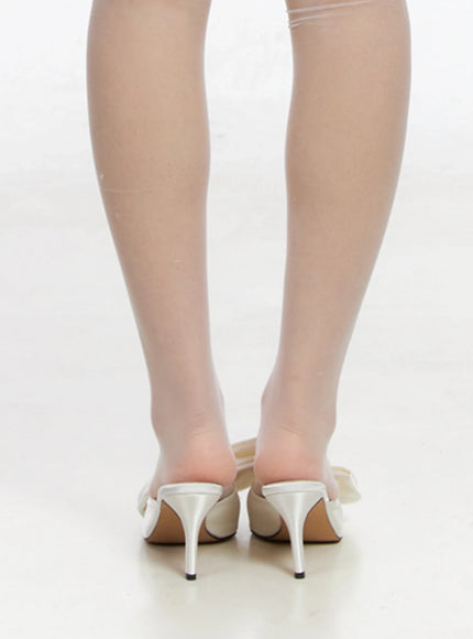 Big Bow Mule Stiletto Pumps IM506