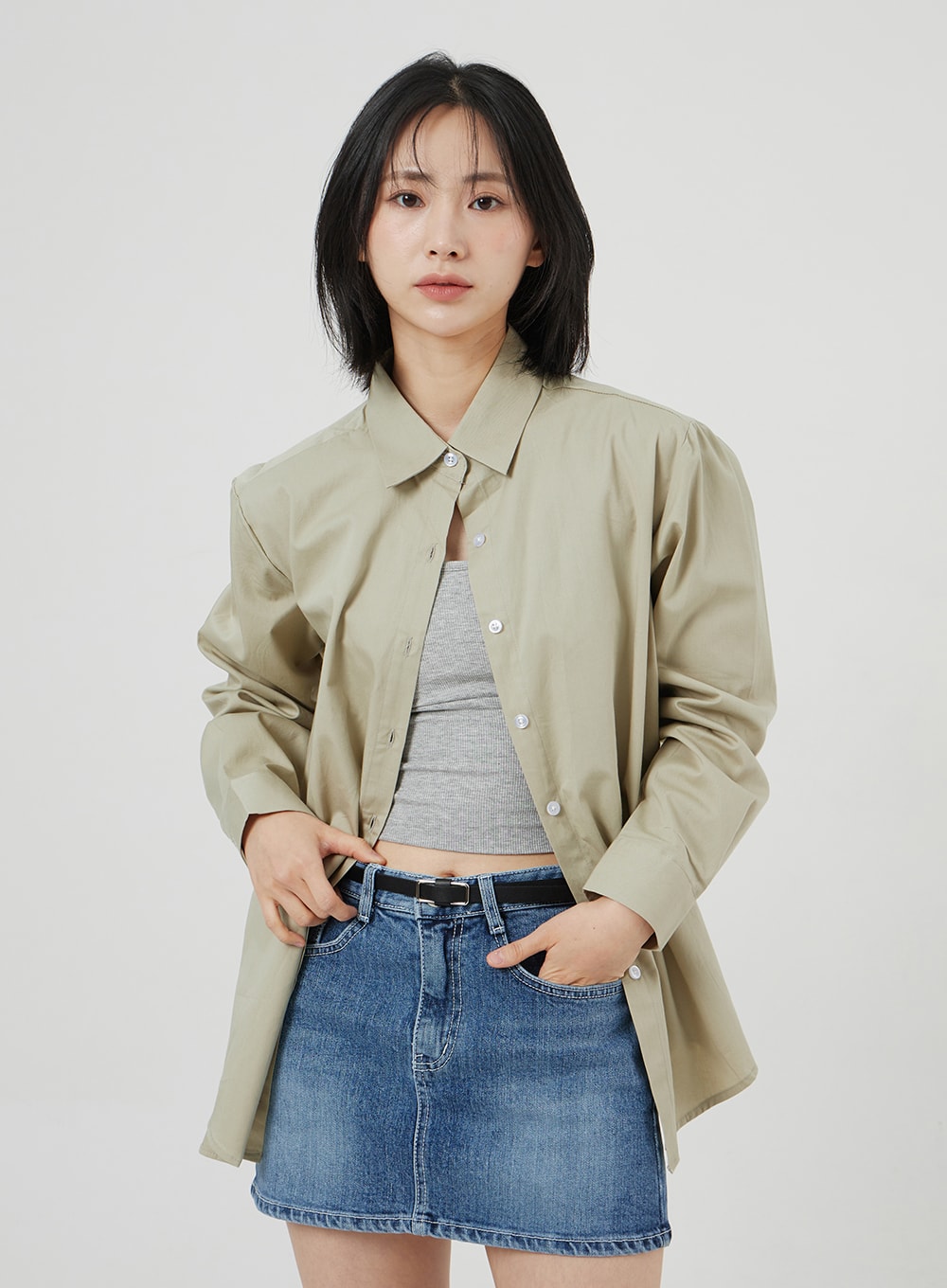 Mid-Rise Denim Mini Skirt OM303