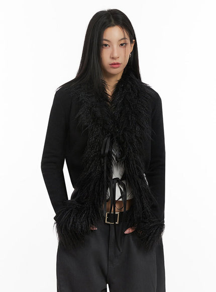 Chic Fur-Trim Cardigan ID431