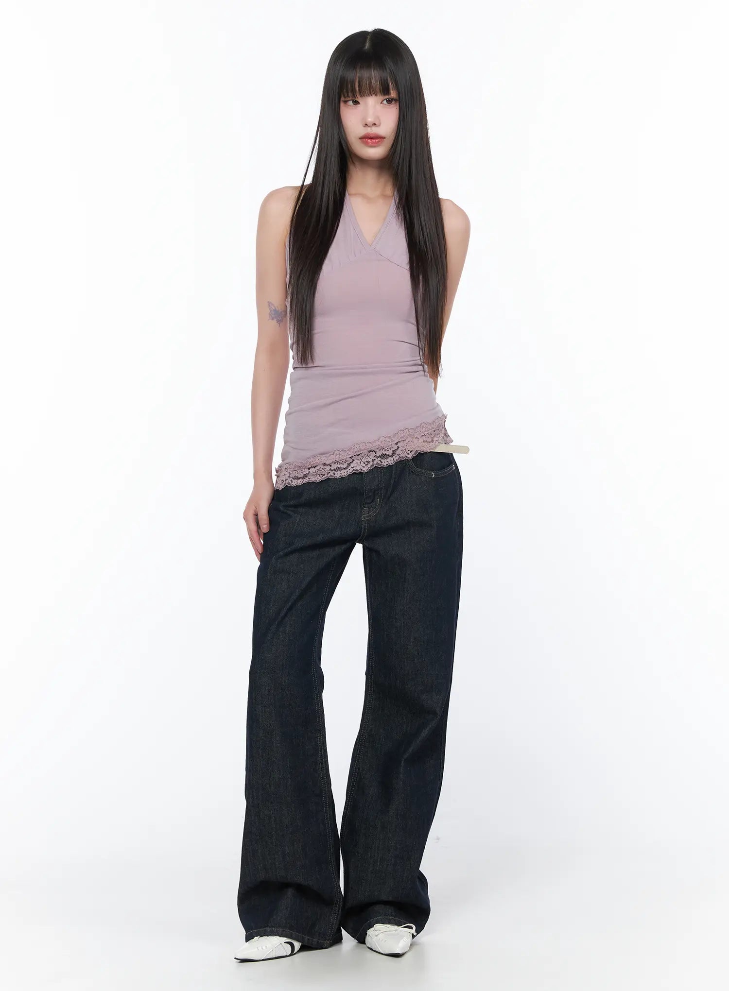 v-neck-halter-lace-trim-top-ca529