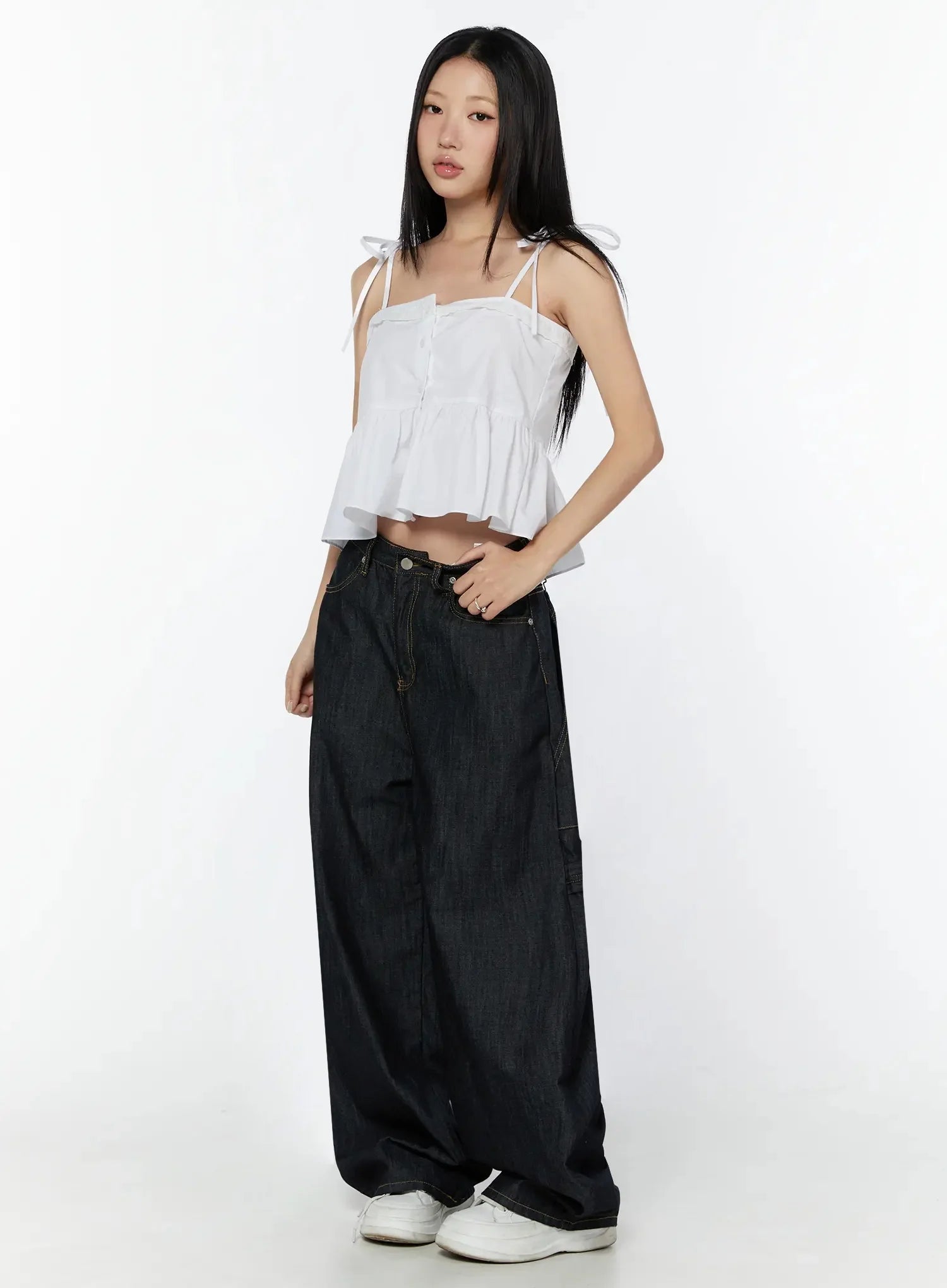 lace-trim-ruffle-blouse-iy526