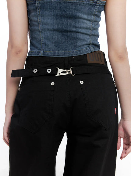 Low-Rise Back Detail Wide Pants CS525