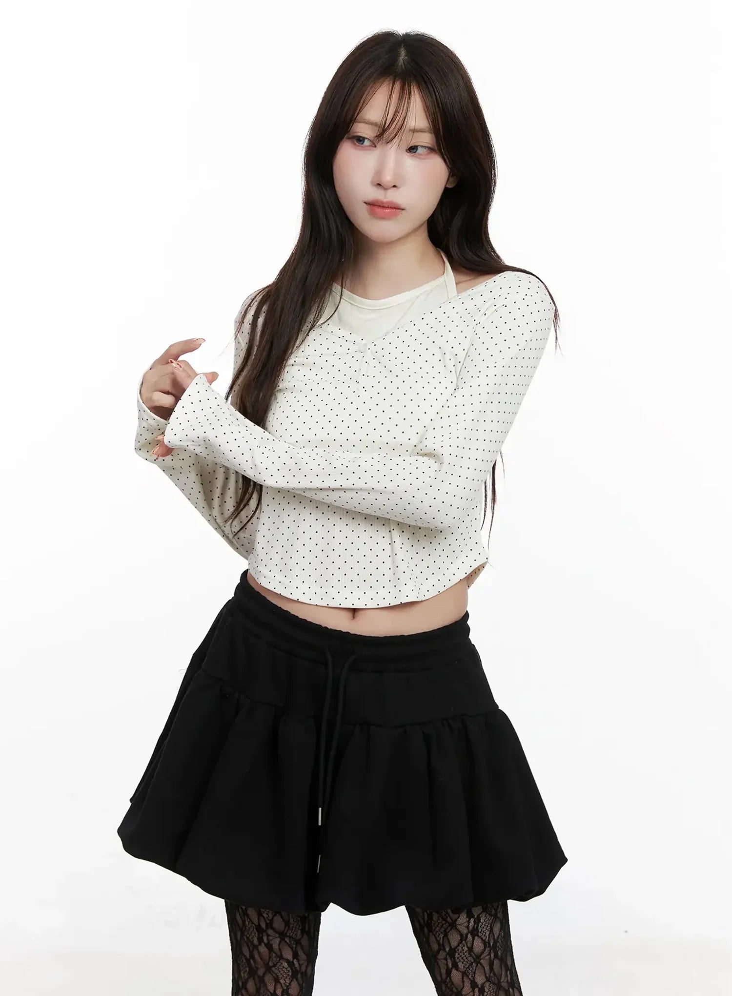 Polka Dot Layered Halter Top IN525