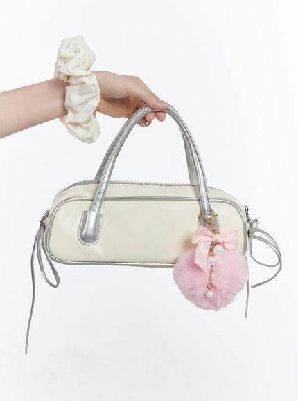 ribbon-pearl-heart-keychain-cm519 / Pink