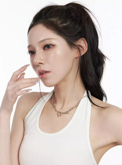 double-chain-star-necklace-ij528