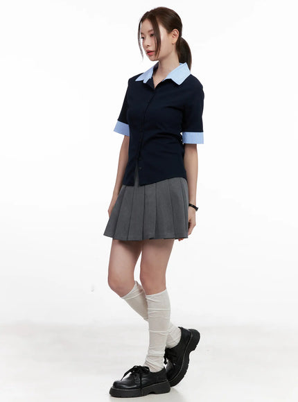 layered-collar-short-sleeve-shirt-cl524