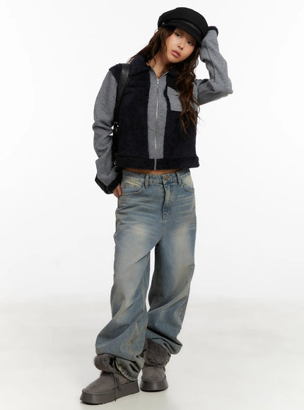 Cozy Pocket Collar Fleece Zip Up CD517