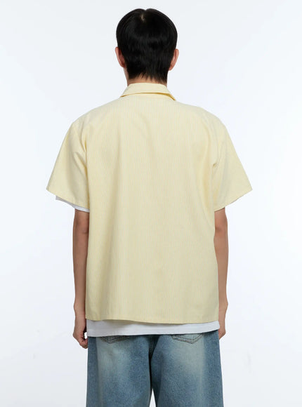 mens-pinstripe-short-sleeve-zip-shirt-ig519