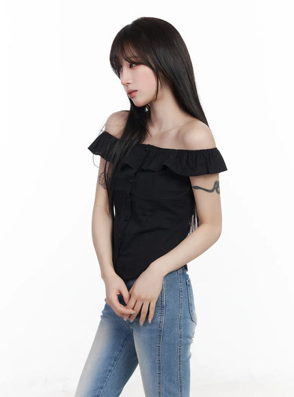 Frilled Off-Shoulder Blouse CF523