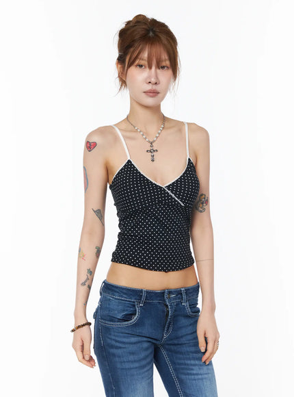 polka-dot-camisole-top-cy528 / Black