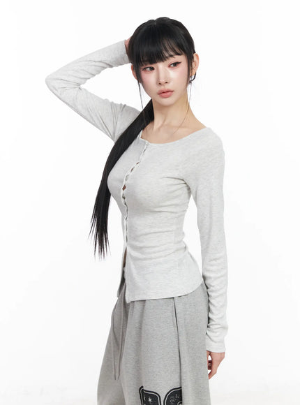 off-shoulder-button-up-long-sleeve-top-cf518