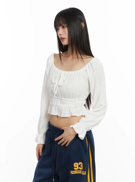 Shirred Off-Shoulder Long Sleeve CD519