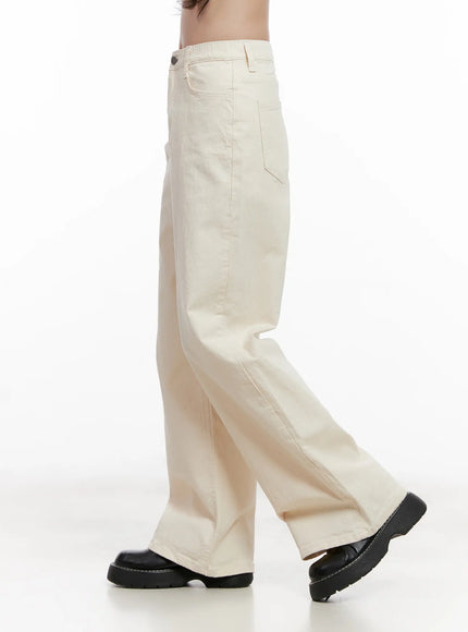 High-Waisted Wide-Leg Cotton Pants CL516