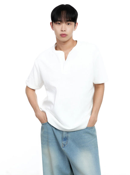 Men's Cotton Henley Tee IG520