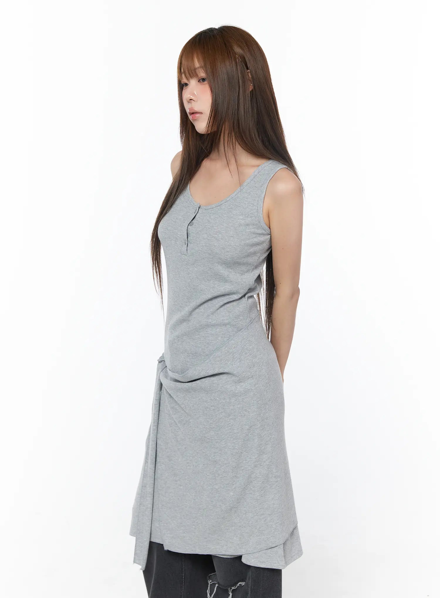 casual-sleeveless-wrap-midi-dress-set-cy529