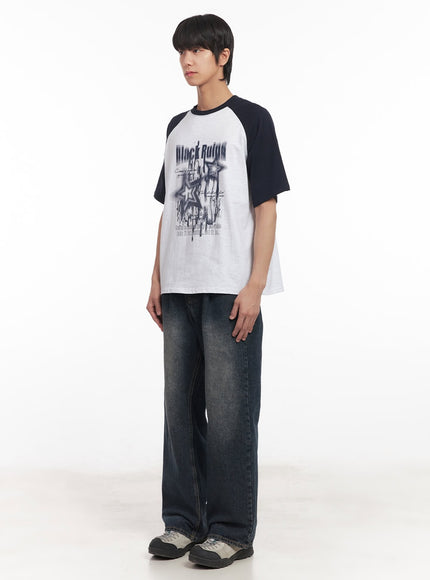 Men's Pintuck Washed Jeans IA511