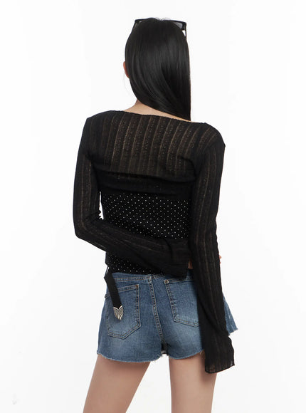 ribbon-knit-cropped-cardigan-cl501