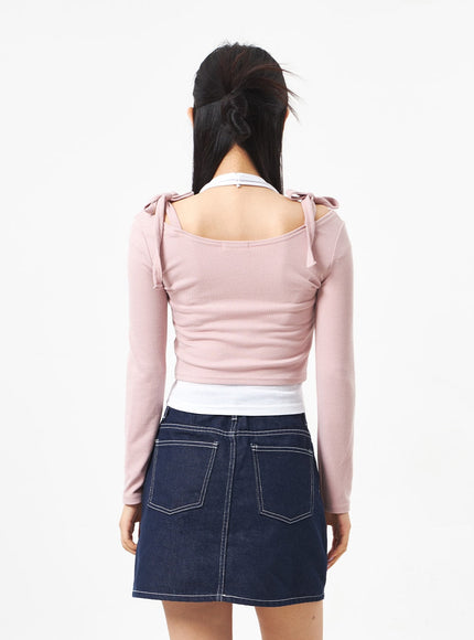 Ribbon Cropped Top CA306