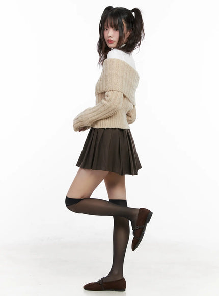 belt-detail-pleated-mini-skirt-cn510