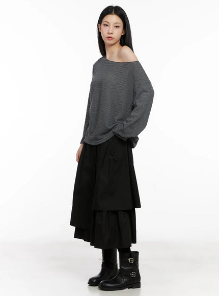 Asymmetrical Flare Layered Skirt CG526