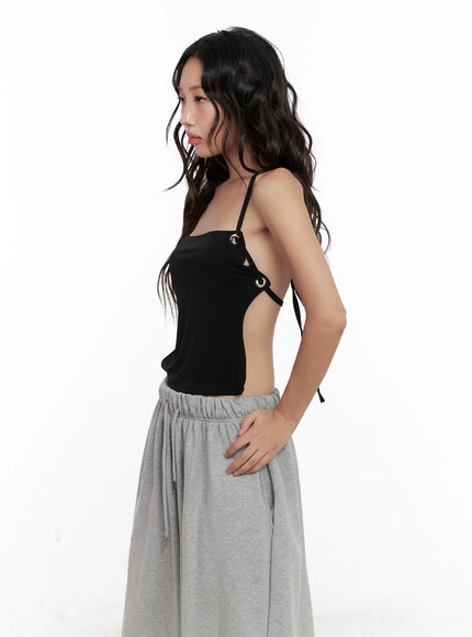 Eyelet Halter Knit Top CL521